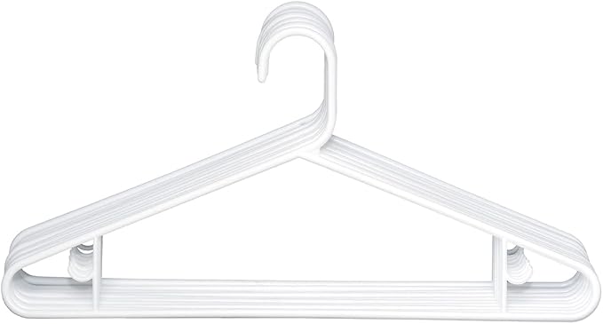 Clorox White Plastic Clothes Hangers – 10 Pack | Ideal by Clorox