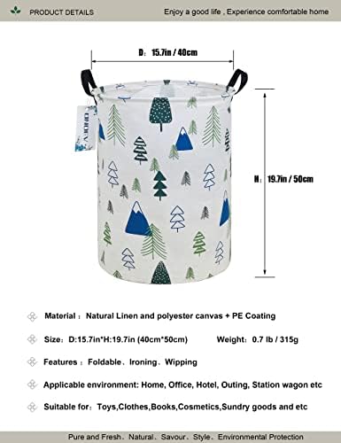 Round Forest Laundry Hamper Waterproof Fabric Home Storage - Image 2