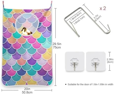 Hanging Laundry Hamper Bag Over the Door Laundry Hamper Wall Hamper Large Dirty - Image 3