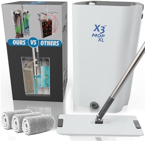 X3 Mop XL, Separates Dirty and Clean Water, 3-Chamber Design, Flat Mop and by TopTierProductsLLC
