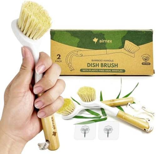 AIRNEX Bamboo Dish Brush Set of 2 by Airnex