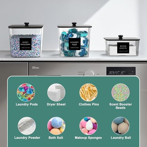 POLRAI 3 Pack Laundry Pod Containers and Dryer Sheet Holder - Image 4