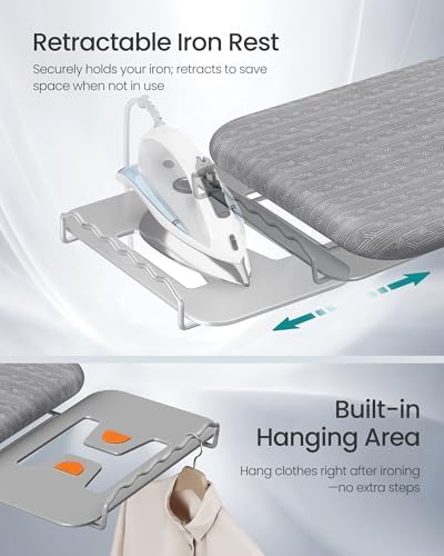 SONGMICS Ironing Board, with Stable Iron Rest, 43 x 13 Inches - Image 3