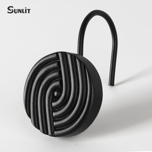 Circle Shower Curtain Hooks, Decorative Bathroom Curtain Rings - Image 3