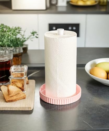 Paper Towel Holder Countertop, Ceramic Base, Fits Double to Family Rolls - Image 6