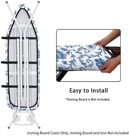Blue Damask Floral Ironing Board Cover 15x54 Inch Bohemian Baroque Floral - Image 5