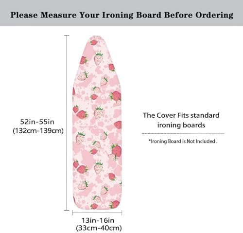Pink Strawberry Padding Ironing Board Covers Easy to Install Stain Resistant - Image 5
