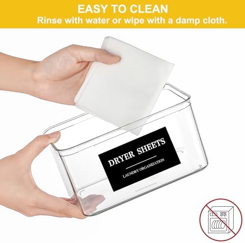 Dryer Sheet Holder Black Lid, Laundry Dryer Sheet Container Clear Detergent - Image 5