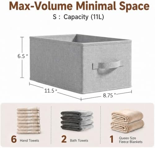 3-Pack Closet Storage Bins, Foldable Fabric Storage Baskets - Image 2