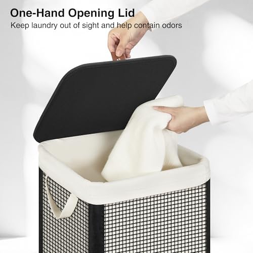 STO STO Laundry Hamper with Lid, 90L Sturdy Steel-Frame Clothes Hamper with - Image 6