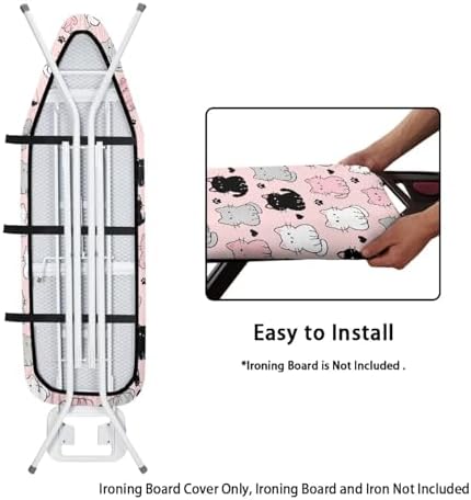 Pink Black Cat Ironing Board Cover Standard Ironing Board Cover - Image 4