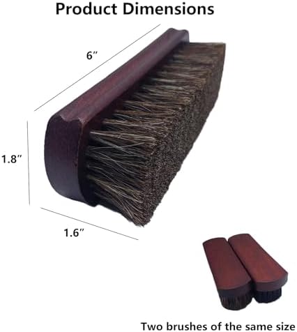 2 Pcs 6" Horsehair Brush and Stiff Bristle Sole Brush - Image 2