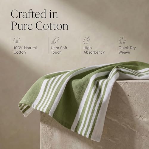 Urban Villa Kitchen Towels Cotton Dish Towels 20”x30” Green Wht - Image 4