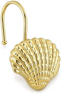 Metal Seashell Shower Curtain Hooks, Rust-Resistant Hooks by GNUEYART