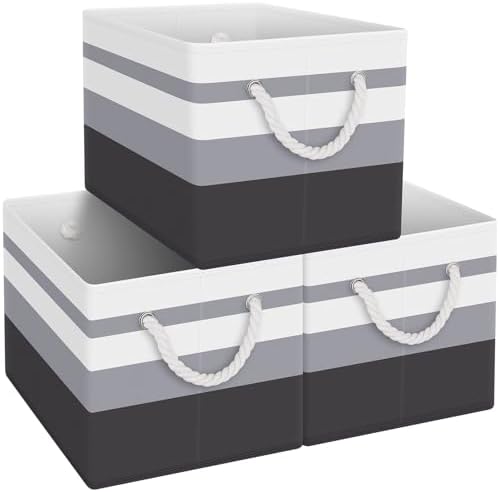 Fab totes Storage Bins 3-Pack, Foldable Storage Baskets by Fabtotes