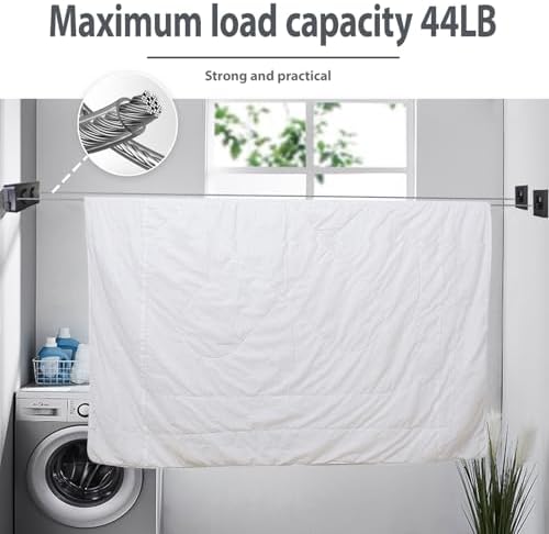 Grey 16.7 Ft Retractable Clothesline Indoor & Outdoor - Image 4