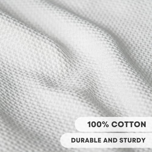 Artoid Mode 100% Cotton White Waffle Weave Kitchen Dish Cloths, 12x12 Inch - Image 2