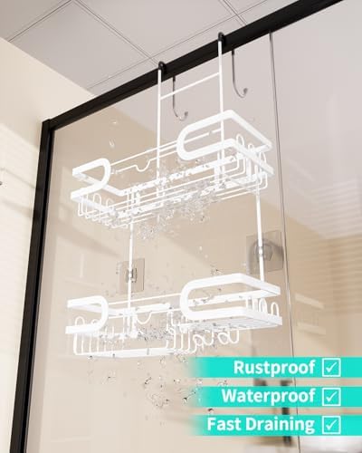 HapiRm Shower Caddy Over Door- Hanging Shower Organizer - Image 4