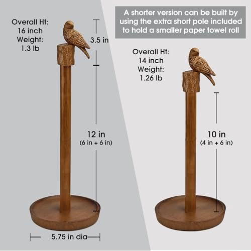 Paper Towel Holder Countertop, Faux Wood Color Paper Towel Stand - Image 5
