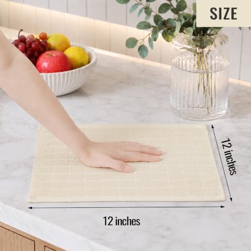 Kitinjoy 100% Cotton Terry Kitchen Dish Cloths, 12”x 12” - Image 4