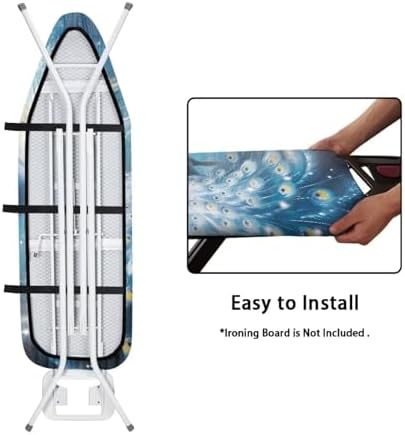 GLENLCWE Peacock Ironing Board Cover, Heat Reflective Iron Board Cover Standard - Image 4