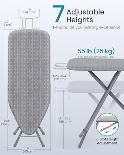 SONGMICS Ironing Board, with Iron Rest, 49 x 18 Inches - Image 4