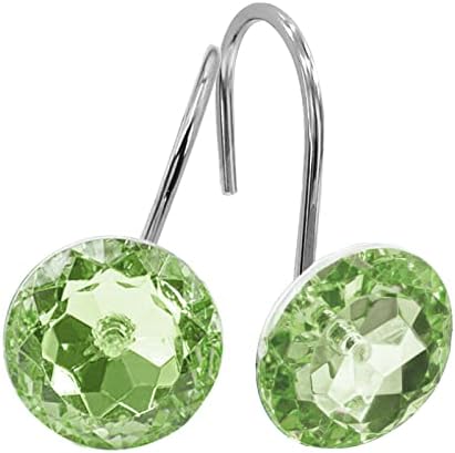 Sage Diamond Crystal Bling Shower Curtain Hooks Rings by MitoVilla
