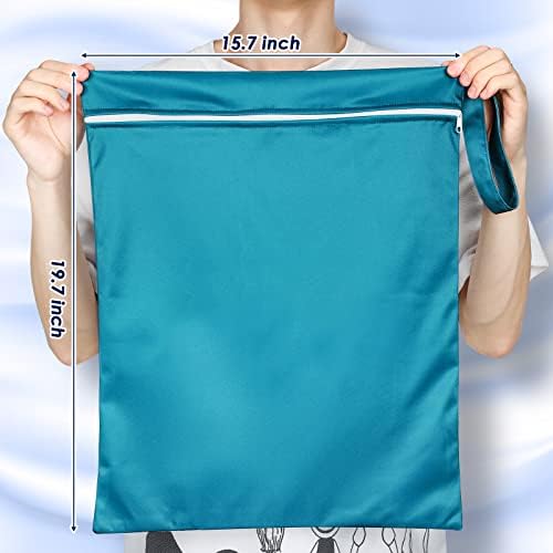 Shappy 2 Pack Wet Dry Bag Travel Laundry Waterproof, Solid Gray Blue - Image 2