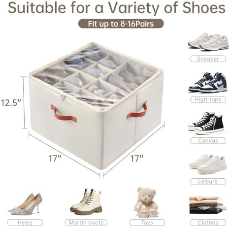 INSTY 2 Pack Shoe Organizer for Closet, Fits up to 32 Pairs, Adjustable - Image 2