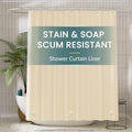 Titanker Plastic Shower Curtain Liner, 72x72 Beige Shower Liner Lightweight by Titanker