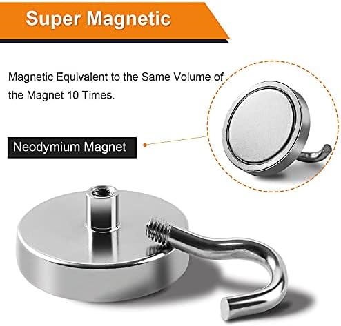 DIYMAG Magnetic Hooks, Strong Magents 4 Pack 120lbs - Image 4