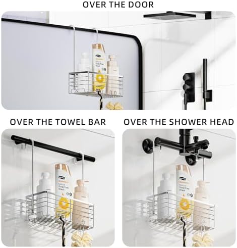 SHANSHUI Shower Hanging Caddy, Bathroom Shower Organizer Basket, Shampoo Bracket - Image 2