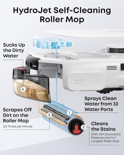 eufy E25 Robot Vacuum and Mop Combo, 000 Pa, HydroJet Roller Mop - Image 3