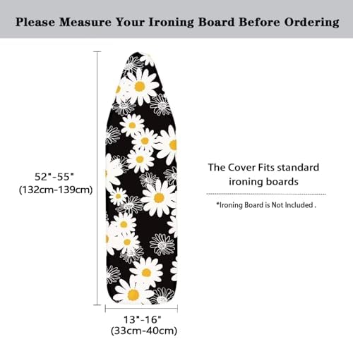 Cute Daisy Thick Padding Ironing Board Covers Soft Durable Stain Resistant Hook - Image 5