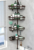 DAOYA Corner Shower Caddy Tension Pole Bronze Tension Rod Shower Organizer by DAOYA