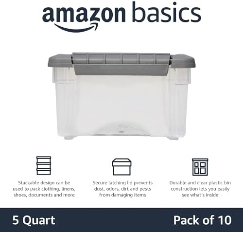 Amazon Basics Plastic Storage Containers - Image 2