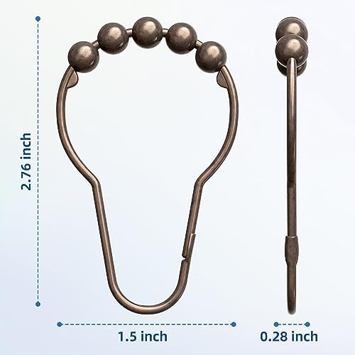 Titanker Shower Curtain Hooks Rings, Rust-Resistant Metal Shower Curtain Hooks - Image 6