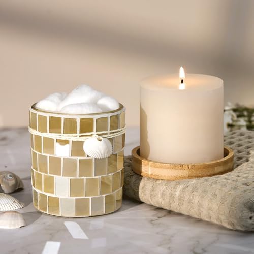 Mosaic Thick Glass Bathroom Qtip Holder, 1 Pack - Image 6