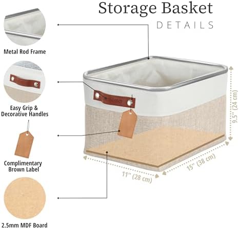 DECOMOMO Storage Bins, Large Fabric Storage Baskets - Image 3