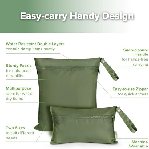 haakaa Wet Dry Bags for Baby, Water Resistant Wet Dry Bag - Image 4