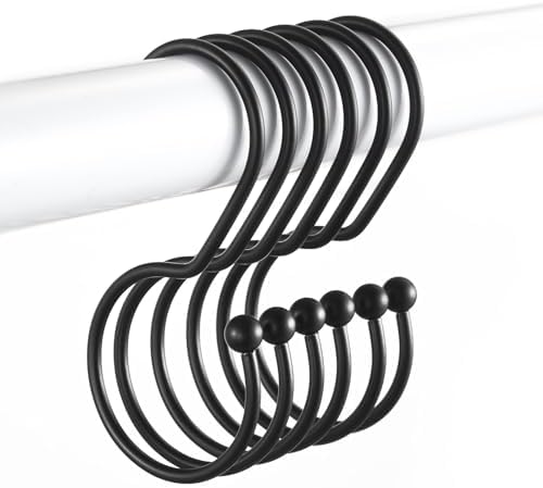 Goowin Shower Curtain Hooks, Anti-Fall S-Shaped Shower Curtain Ring, Decorative by Goowin