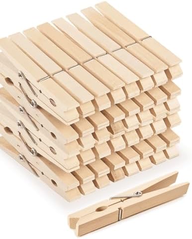 Large Clothes Pins Wooden Clothespins, 4 Inch 48 Pack Heavy Duty Outdoor Pegs by SFSOONEAT