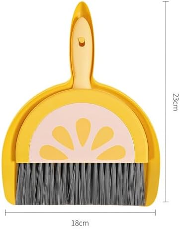 1Pcs Small Broom and Dustpan Set Cute Little Yellow Green Hand Mini Broom and - Image 3