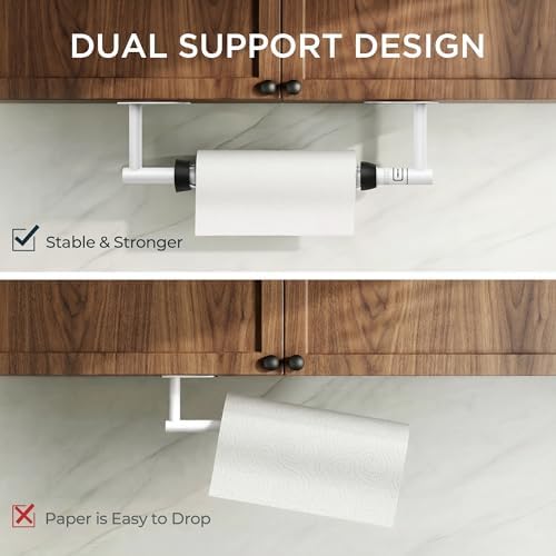 FORIOUS Paper Towel Holder Under Cabinet, One Hand Tear - Image 7
