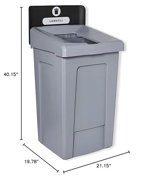 Durable Garbage Can, Commercial Recycling Bin, Recycling Station with Lid, 33 Gallon Trash Can, Reinforced Bottom, Made Qualitative Polyethylene, Ideal for Home, School, Event, Hotel, Bar, Kitchen