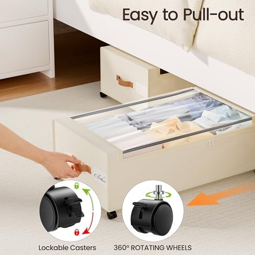 Yecaye 95L Under Bed Storage Containers, Fits 11" Under Bed, 2 Pack - Image 6