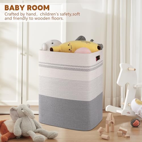 80L Large Cotton Rope Laundry Basket - Image 2