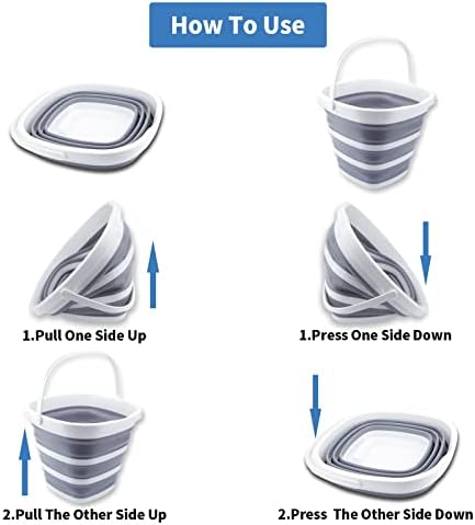 2 Pack Collapsible Buckets 10L 2.6 Gallon Cleaning Bucket Mop Bucket Folding - Image 4