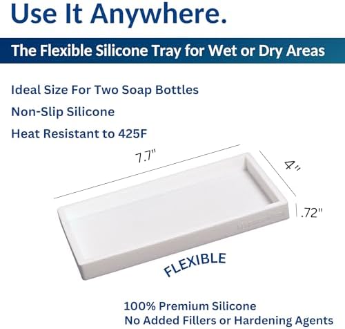 Spacewiser Countertop & Vanity Silicone Tray – 2 PC Small 7.7" Soap Tray - Image 3