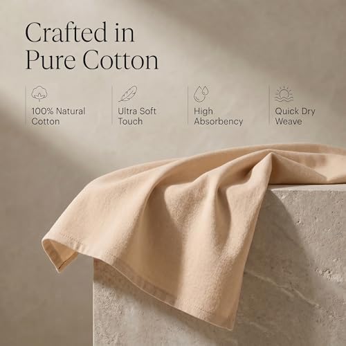 Urban Villa Kitchen Towels Cotton Dish Towels 20”x30” Beige - Image 4